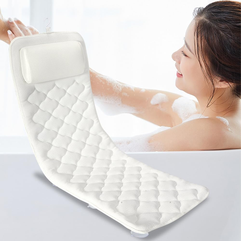 HHWRT Full Body Bath Pillow, Luxury Bath Cushion, Luxury Tub Pillow for Headrest Neck and Back Support, with 13 Non-Slip Suction Cups, Thick Bathtub Cushion, Full Body Bathtub Pillow image number 5