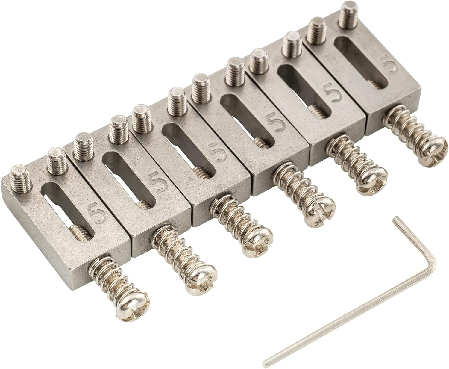 Musiclily Pro 10.5Mm Stainless Steel Modern Guitar Tremolo Bridge Saddles for Strat Tele Style Electric Guitar, Original Color (Set of 6) - Original Color image number 1