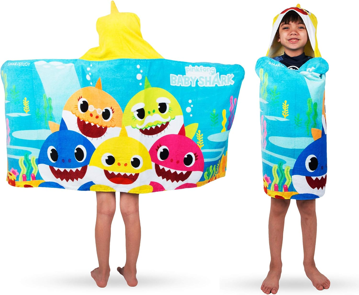 Franco PJ Masks Bath/Pool/Beach Soft Cotton Terry Hooded Towel Wrap, 24" X 50", by Kids