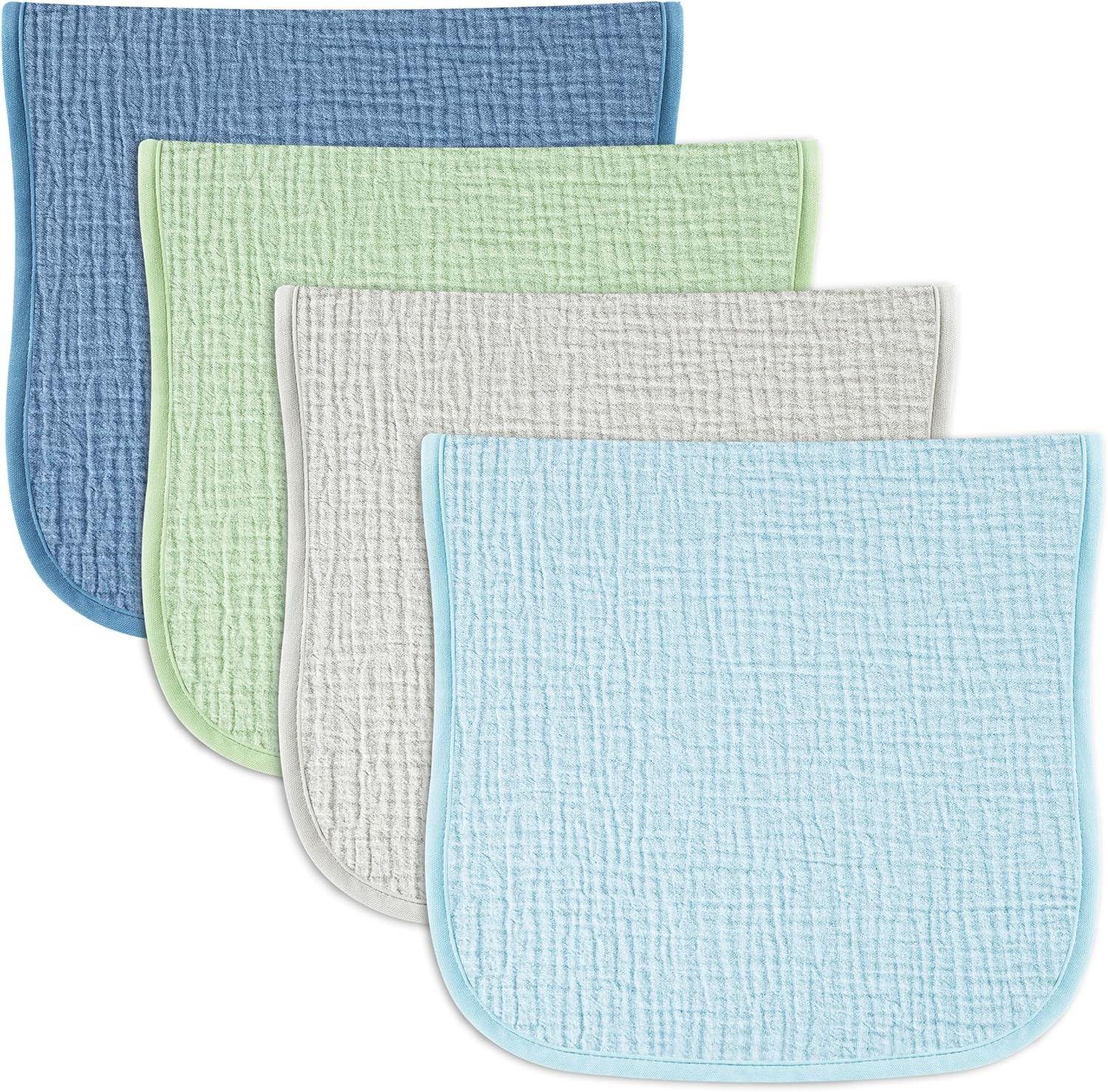 Kewlife Gift Baby Muslin Burp Cloths 4-Pack &ndash; Ultra Soft & Absorbent, Neutral Colors, Reusable 50X25Cm Burping Clothes for Baby Boys & Girls &ndash; Newborn Essentials for Drooling & Burping(Pink)