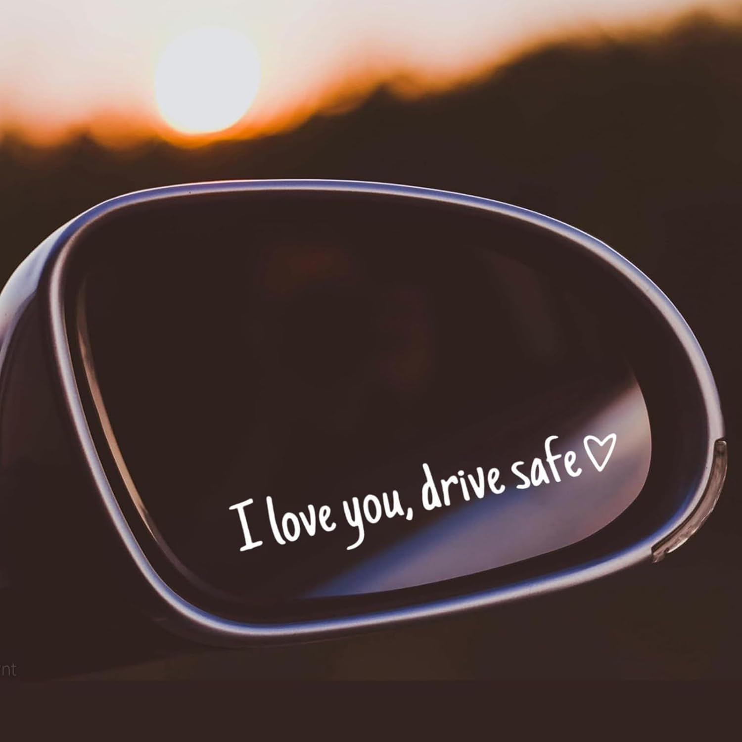 6Pcs Car Mirror Stickers | I Love You Drive Safe Sticker | Rearview Mirror Decal with Heart | Safe Driving Decals Funny Car Stickers | Waterproof Windshield Rearview Letter Sticker image number 4