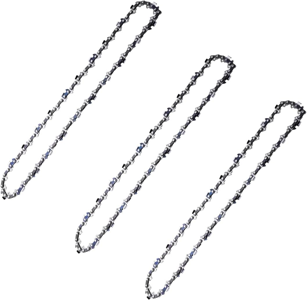 3-Pack 12 Inch Mini Chainsaw Chain with Replacement Bar, Replacement Guide Saw Chains for Cordless Electric Chainsaw & Wood Branch Cutting Mini Chainsaws (45 Drive Links)
