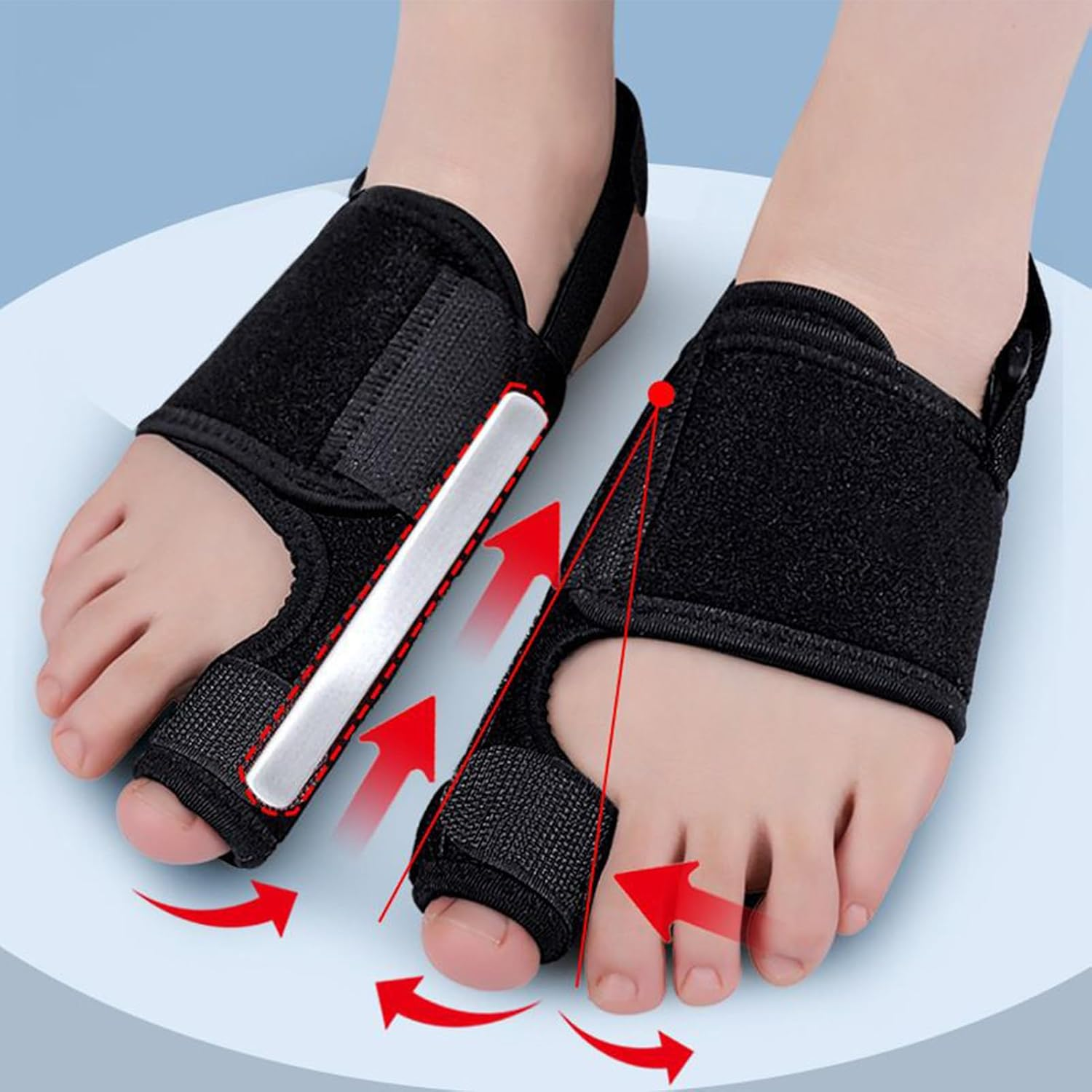Big Toe Corrector - 2 Piece Adjustable Toe Corrector for Women,Anti-Slip Protector Breathable Separators Correction for Home Yoga Walking Pedicure Socks image number 2