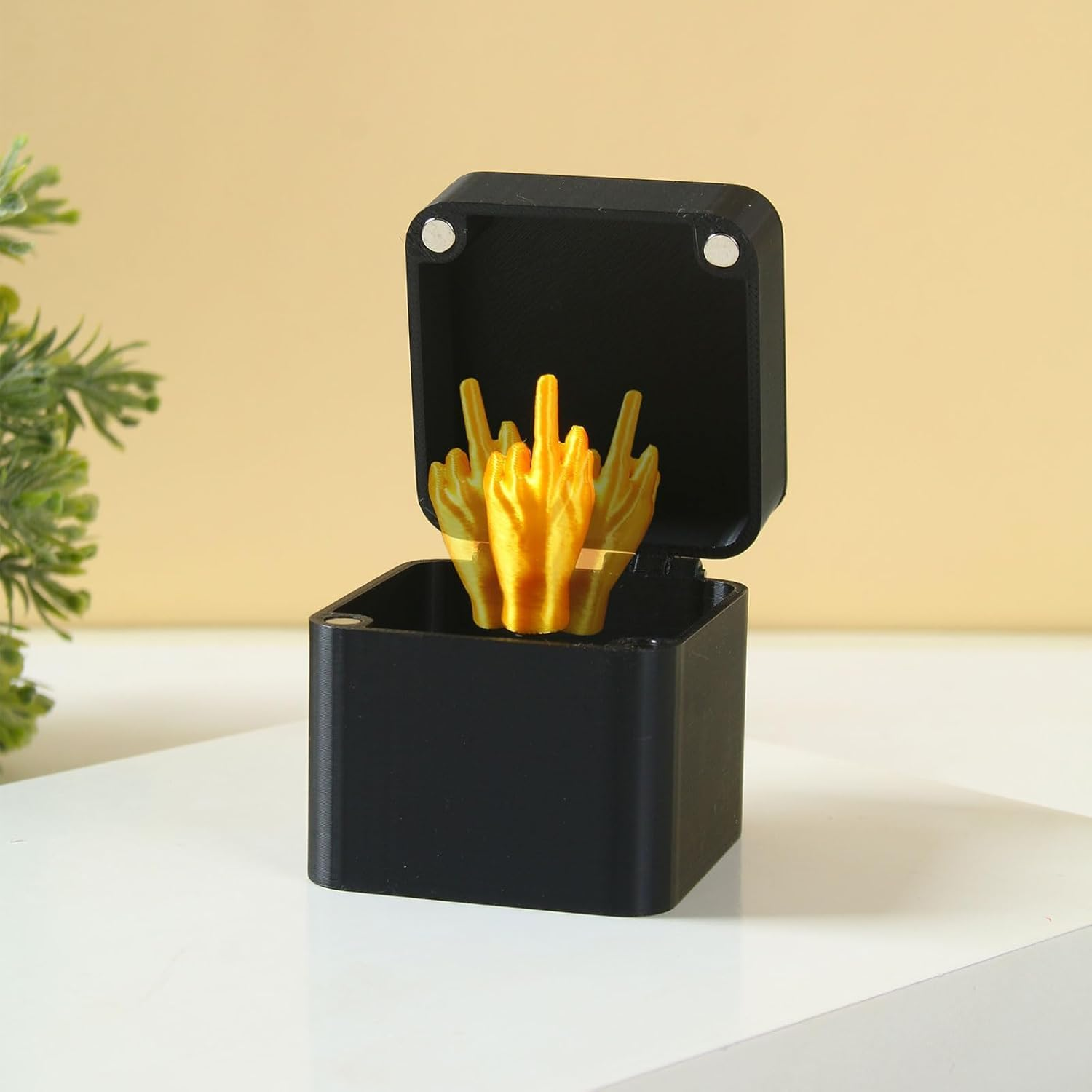 LXLUOO Middle Finger in a Box, Spoof Hand Prank Pop up Gift with Box for Adults, Christmas Novelty Fun Prank Gift