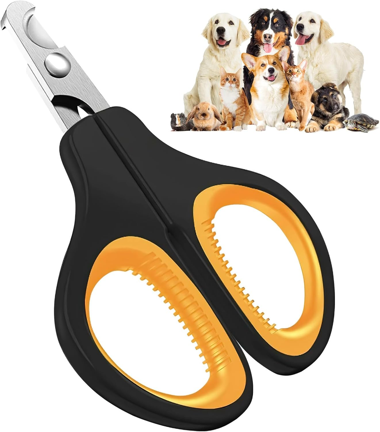 【Ecixniy】Premium Ergonomic Pet Nail Clippers for Cats, Dogs and Small Animals - Anti-Slip Sharp & Safe Design for Claw Trimming(Orange) image number 2