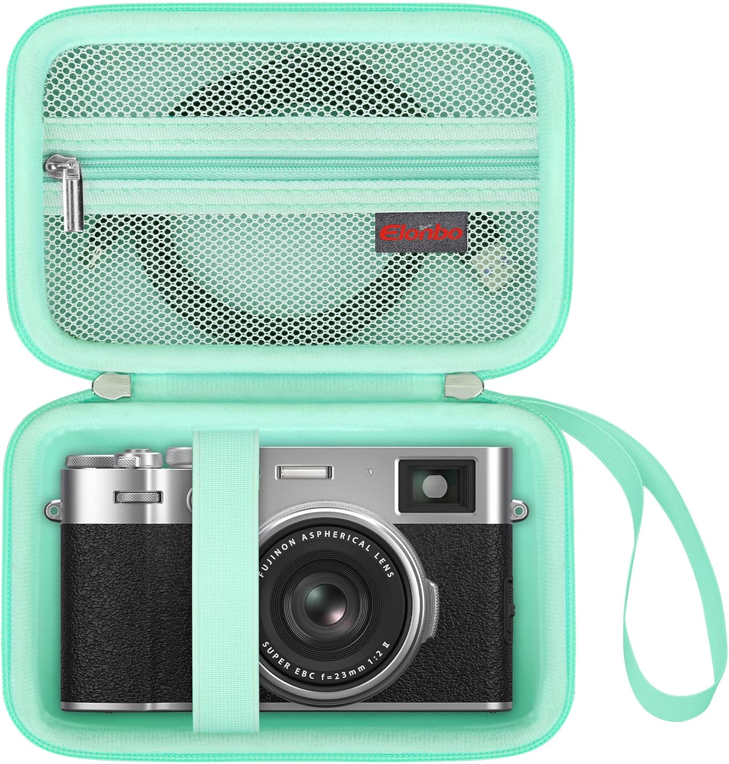 Elonbo Carrying Case for Fujifilm X100V/ X100VI/ X100F/ X100S Digital Camera, Compact Digital Camera Travel Storage Bag, Extra Mesh Pocket Fits Charging Cables Battery SD Card and Accessories, Black