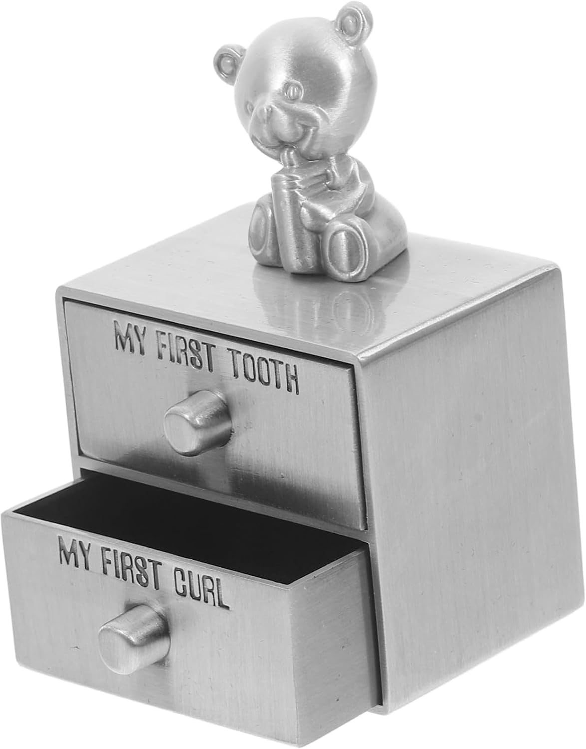 BESPORTBLE First Tooth and Fetal Hair Keepsake Box Double Metal Storage Box for Essentials image number 6