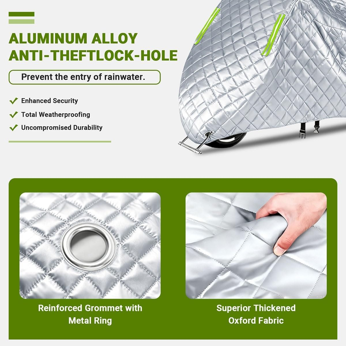 Autumn Winter Motorcycle Cover for Honda VF 1000 R Anti-Snow Anti-Rain 210D Oxford Outdoor Heavy Duty Motorbike Covers for Cruisers/Sport Bikes/Scooters/Off - Road/Adventure/Electric Motorcycles image number 7