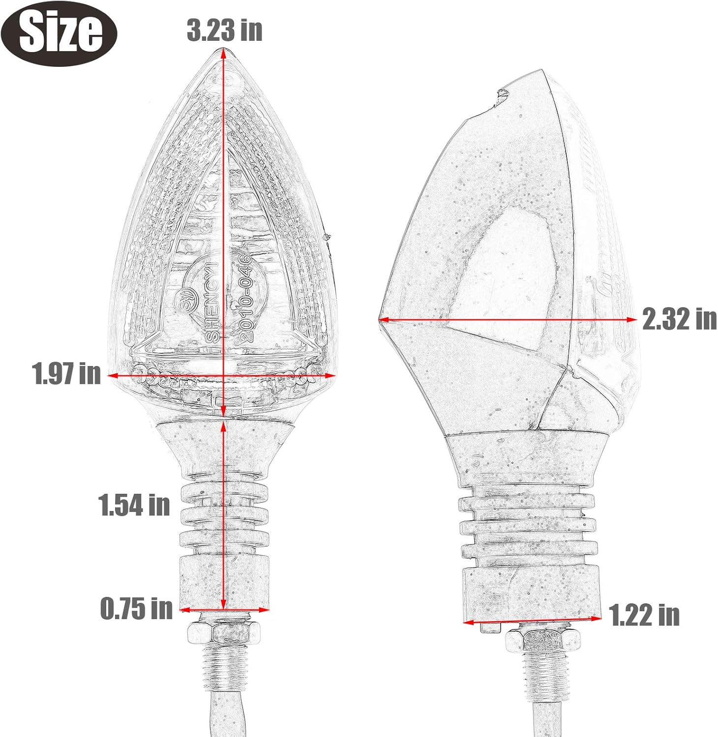 GIDIBII 2 Pcs Motorcycle Front or Rear Turn Signal Indicators Compatible with KTM 990 690 Adventure Super Duke SMT SMC Enduro (Amber) - Clear image number 2