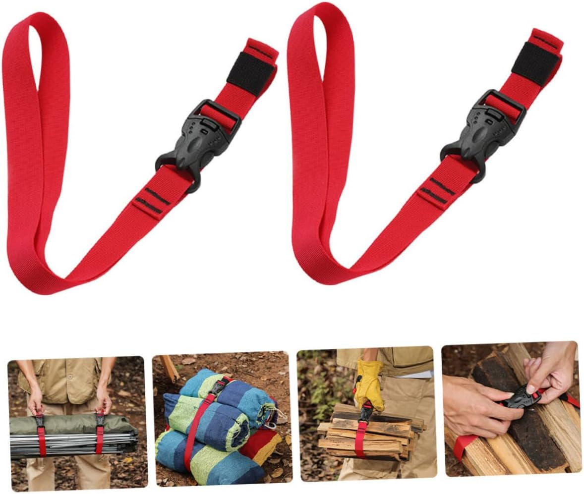 ROMISBABA 2Pcs Nylon Buckle Straps Camping Packing Tie Belts 1.5M Outdoor Adjustable Bundling Straps for Luggage Backpacks Travel Gear image number 1