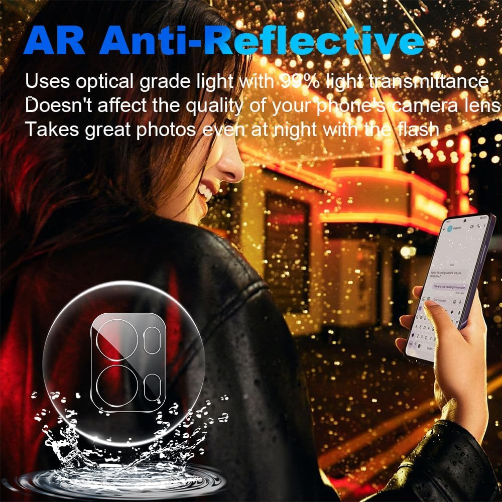 Lemxiee Pack of 3 for Oppo Reno 13 Pro 5G Camera Protection Tempered Glass HD Anti-Scratch One-Piece Tempered Glass Camera Protective Film for Oppo Reno 13 Pro 5G