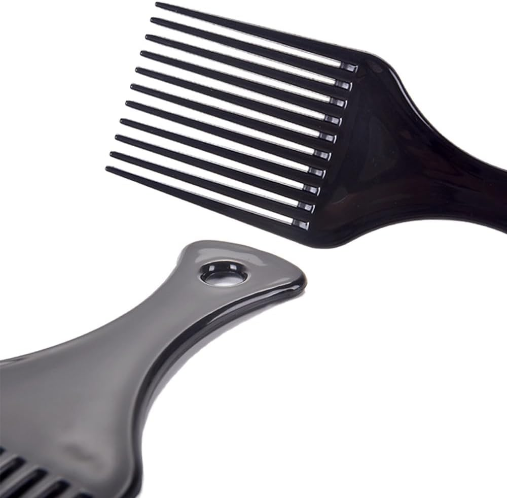 DAZISEN Afro Hair Combs 2 Pack Black Plastic Wide Tooth Hair Comb for Curly, Wavy and Kinky Hair for Men and Women image number 1