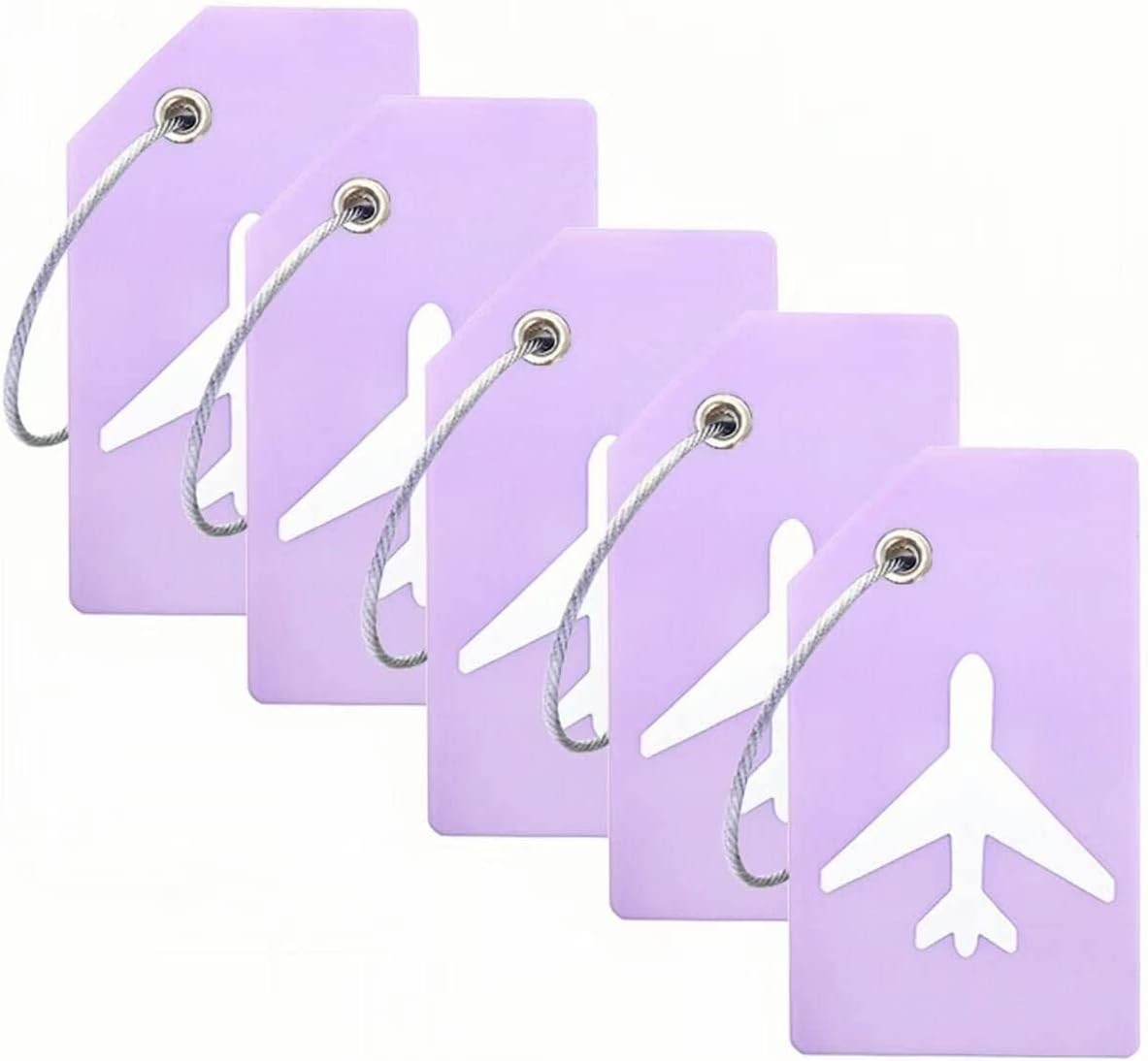 Ovener 5Pack Silicone Luggage Tag with Name ID Card Perfect to Quickly Spot Luggage Suitcase by (Purple) image number 1
