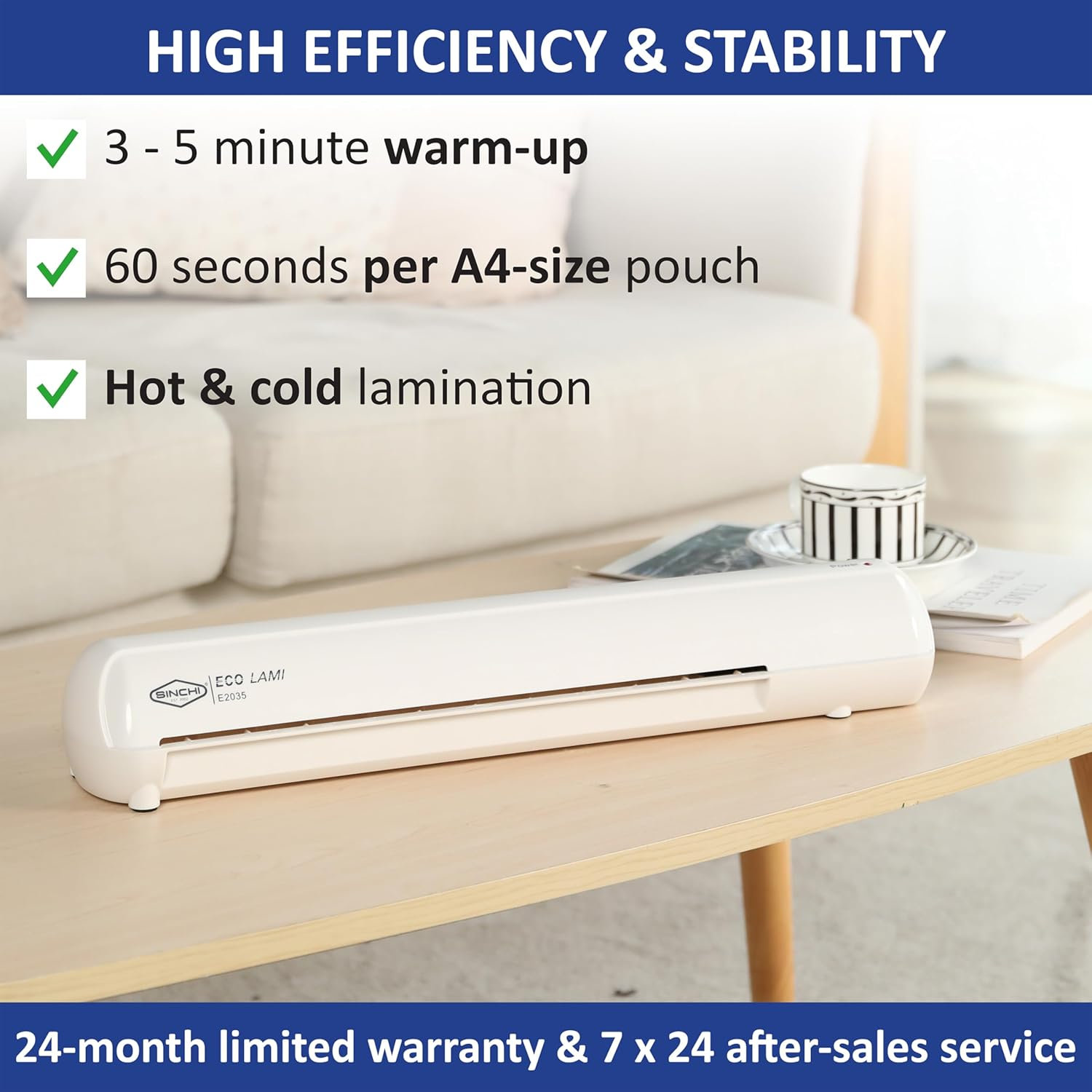 SINCHI A3 Laminator, 75-100-125 Micron, Thermal Laminating Machine with 10 Pouches for Home/Office/School, Hot & Cold, Jam Release Lever, Easy One-Click Operation image number 1