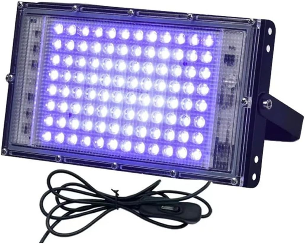 Led 50-300W UV Curing Lamp 395Nm 405Nm Fluorescent Detection Shadowless Glue Purple Light Green Oil Resin for DIY Enclosures(50W,395+365Nm)