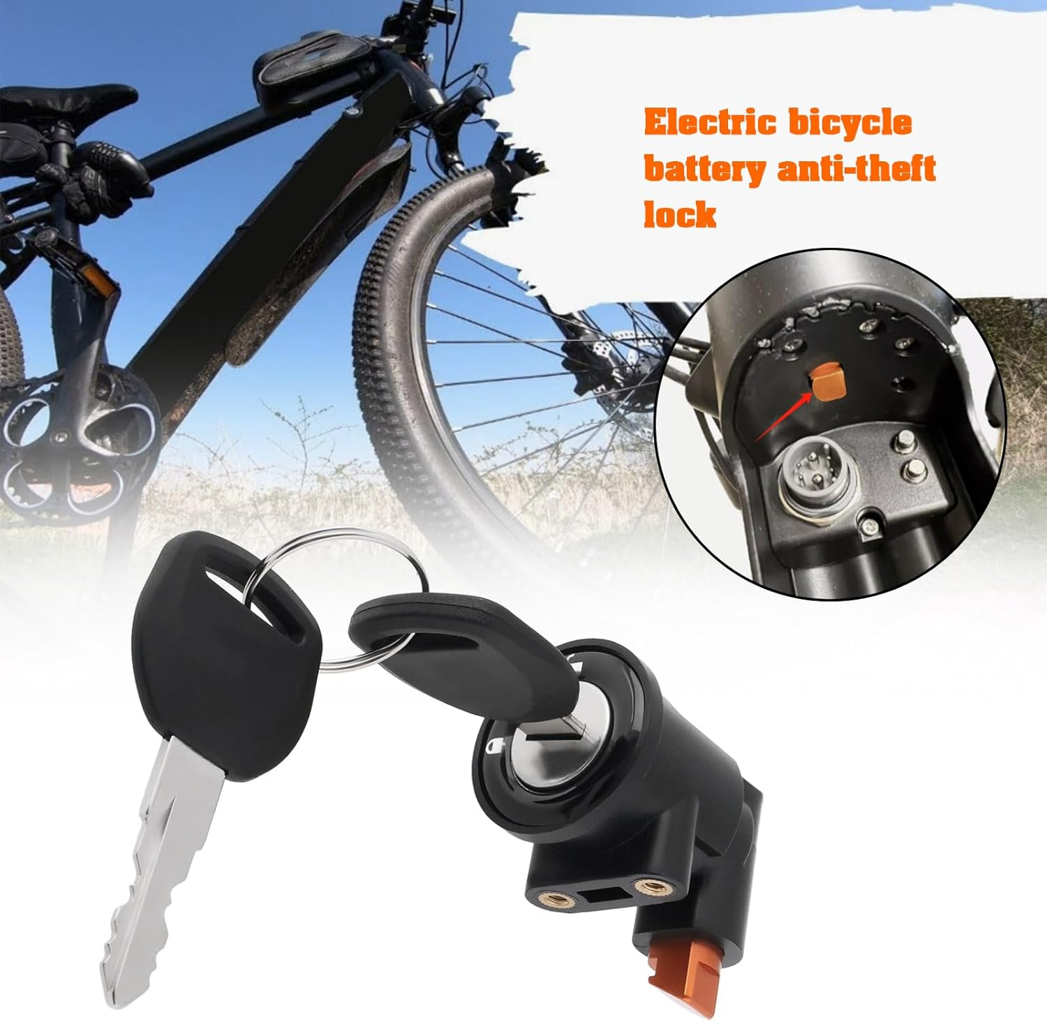 SING F LTD Electric Bike Battery Lock with 2 Keys Compatible with Vitesse Force and Compatible with Vitesse Vigour Electric Bikes image number 5