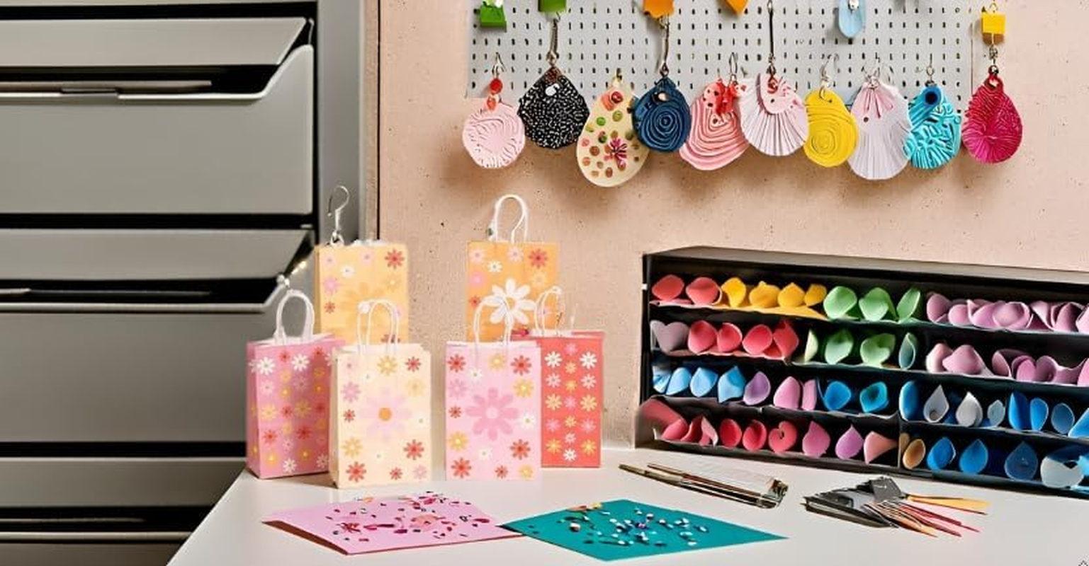 18PCS Kraft Paper Party Gift Bags, 6 Flowers Patterns Goodies Loot Bags Paper Gift Bags Small Party Favors Bags for Kids Birthday, Baby Shower, Wedding, Halloween, Christmas Crafts and Party Supplies