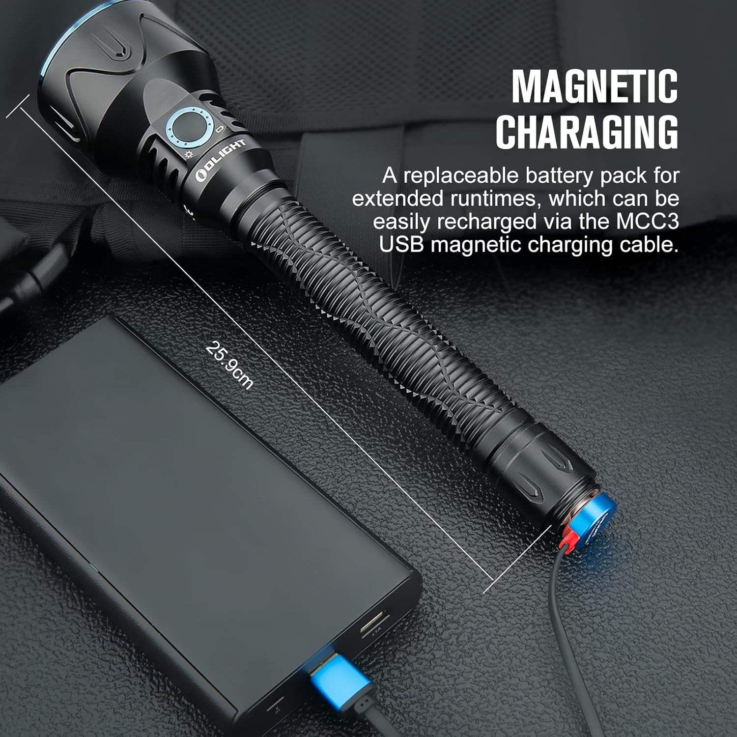 OLIGHT Javelot Pro 2 Upgraded Max 2500 Lumens Flashlight with Replaceable Built-In Battery Pack&Dual Switch for Hunting & Searching (Black) image number 6