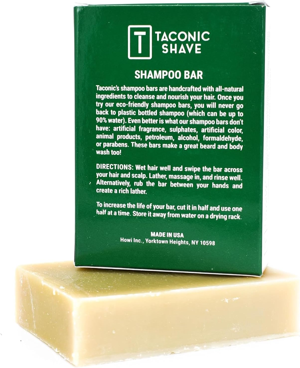 Taconic Shave EUCALYPTUS MINT Shampoo Bar - All Natural / Handcrafted - 5.5 Oz.