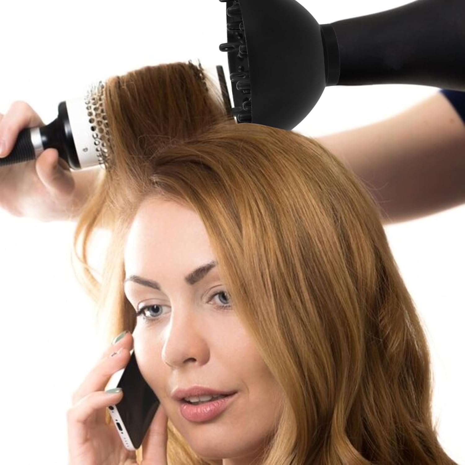 BAZEITFLOW 2Pcs Universal Hair Dryer Diffuser Nozzle Attachments for 4-4.8Cm Nozzle Size for Curly and Wavy Hair Styling image number 3