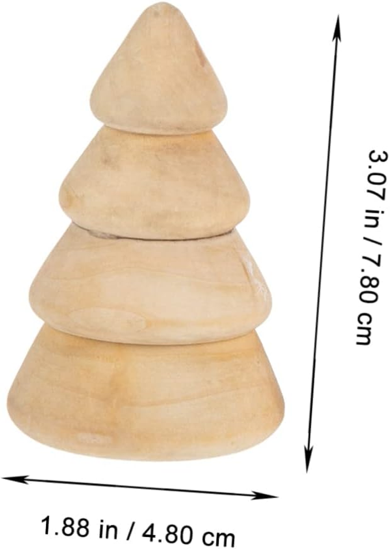 Wooden DIY Christmas Tree Decor Set 5Pcs Large Natural Xmas Tree Ornaments Festival Desktop Decoration for Holiday Home Display image number 1