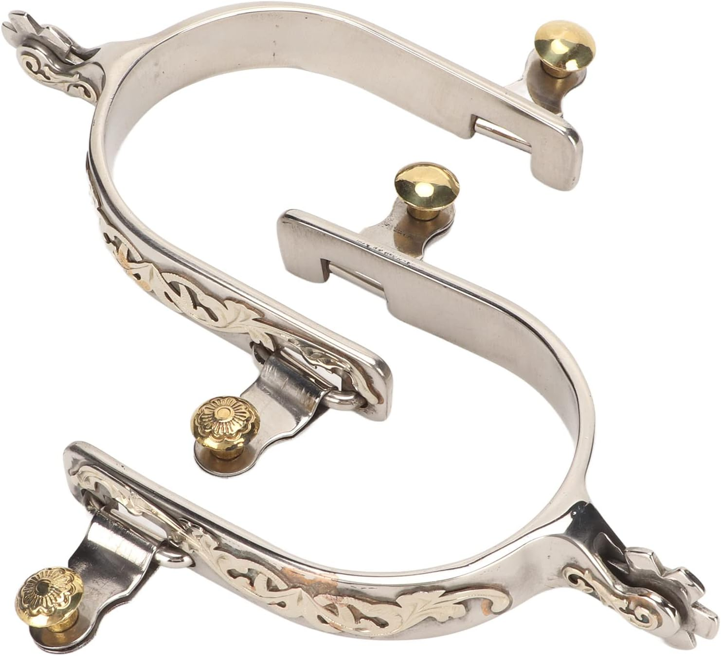 Western Cowboy Spurs, 1 Pair Horse Spurs Stainless Steel Western Horse Spurs with Rotatable Gear, Retro Fine Workmanship Men Women Horse Boot Spurs for Equestrian image number 1