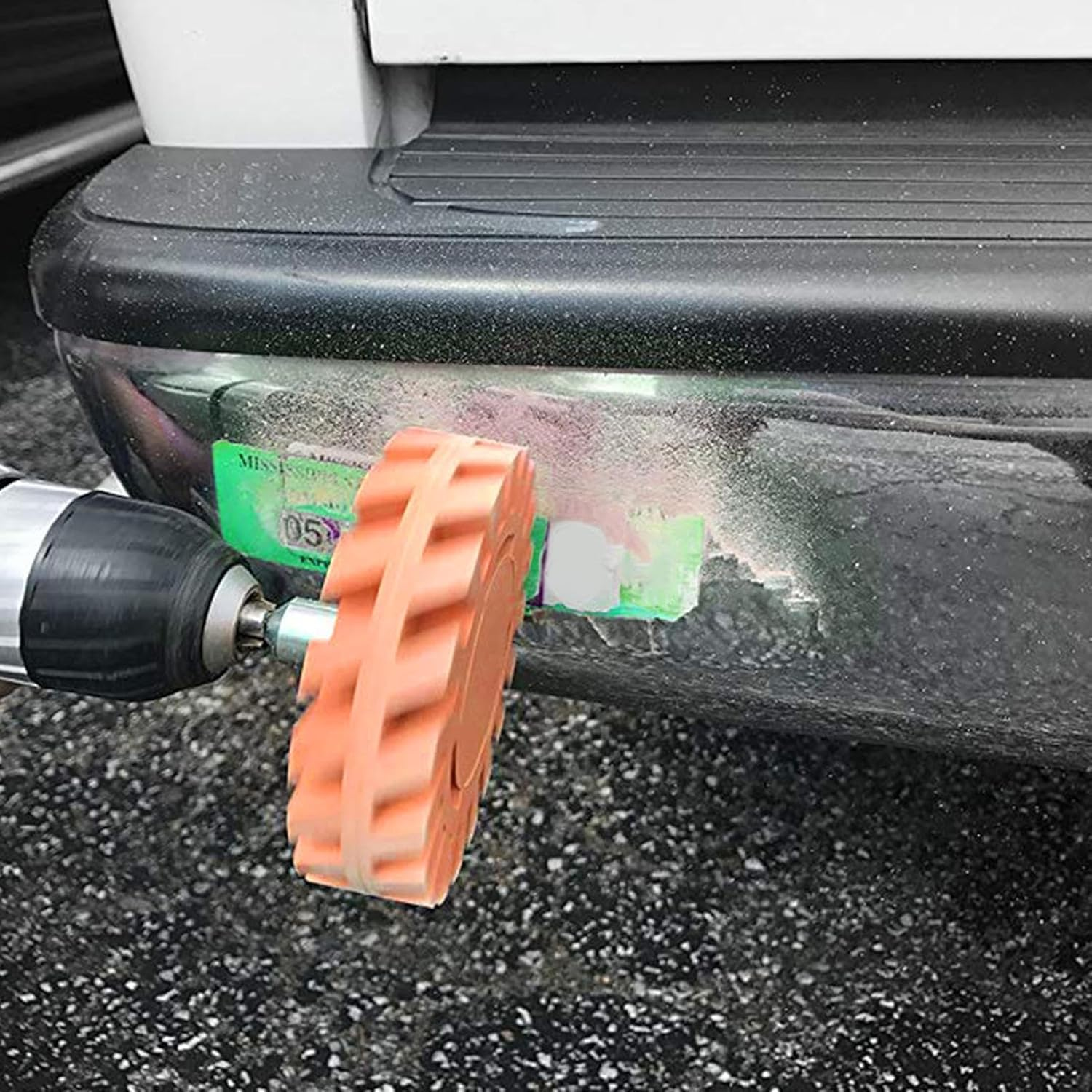 Lexziuo 1Pcs Sticker Removal Wheel - Automotive Adhesive Remover Rubber Eraser Disc Drill Tool, Quick Decal Stripping Wheel for Vehicle Graphics & Paint Surface Cleanup (B) image number 4