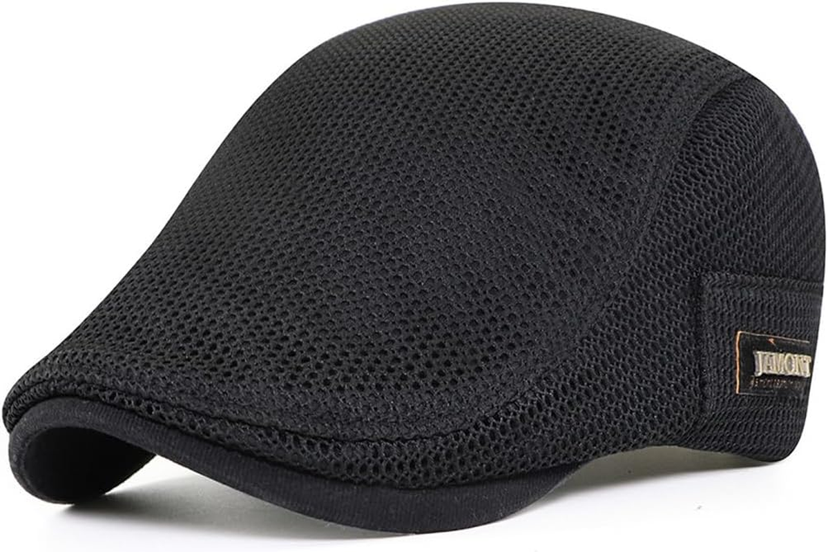 AIMALL Men&rsquo;S Mesh Beret Flat Cap &ndash; Lightweight Breathable Sunshade Summer Hat for Women & Men, Adjustable 22.04&ndash;22.83In Head Size, UV Protection Outdoor Cap image number 2