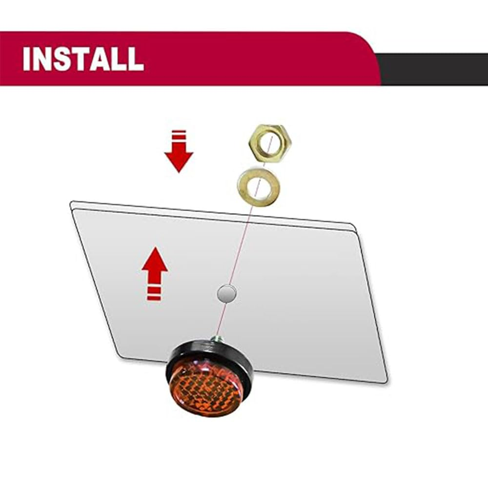 6 Pieces Mini Reflector Tag Bolt Screws for Motorcycle License Plate Frame Decorative, M5 Screw Tag Bolt round Reflective for Bike, Motobikes, Trailers, Trucks, Boats, Suv'S, Rv'S (Yellow) image number 3