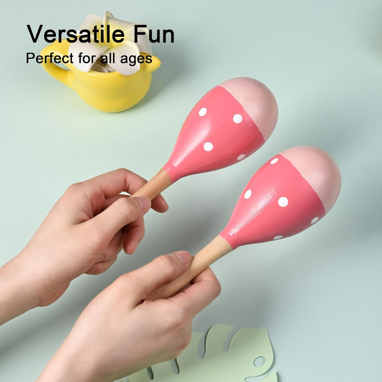 Maracas for Adults Kids Babies, Wooden Maracas Shaker Musical Instrument image number 1