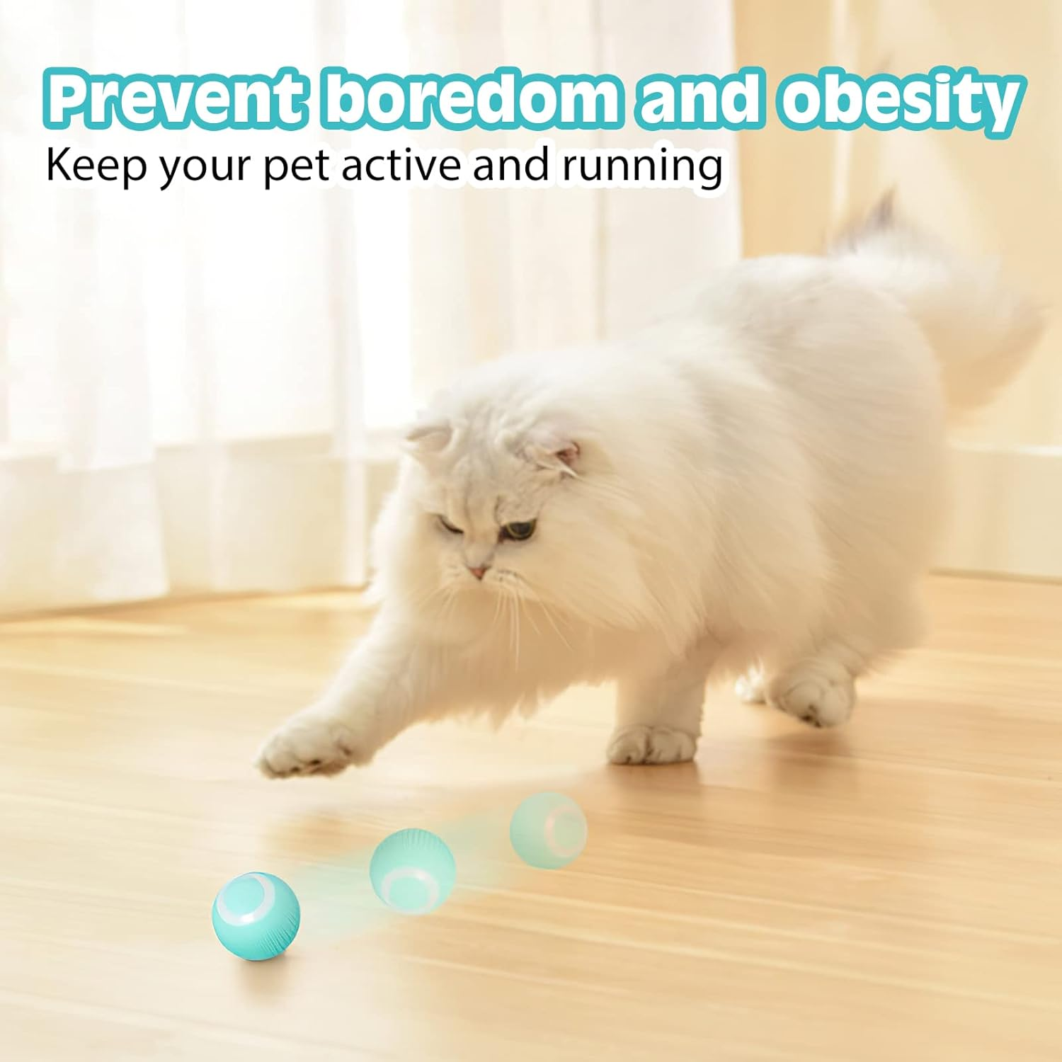 Cat Toy Electric Cat Ball, Interactive Cat Toy Ball with LED Light, USB 360 Degree Ball, Self-Employment Intelligence, Rechargeable Electric Cat Balls for Cats (2 Pieces) image number 6