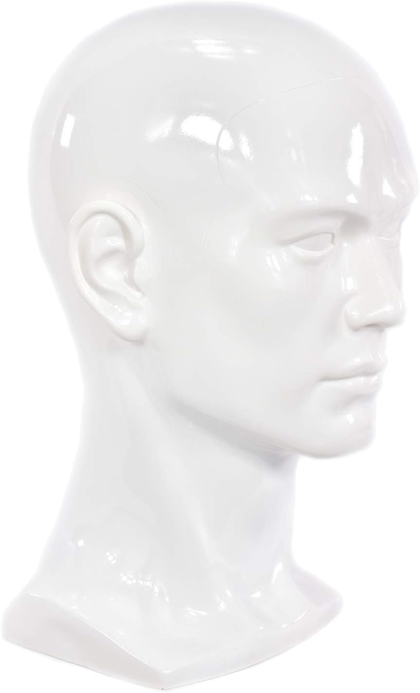Yotijar Male Mannequin Head, Made PVC Plastic, Making It Quite Resistant to Damage - White image number 6