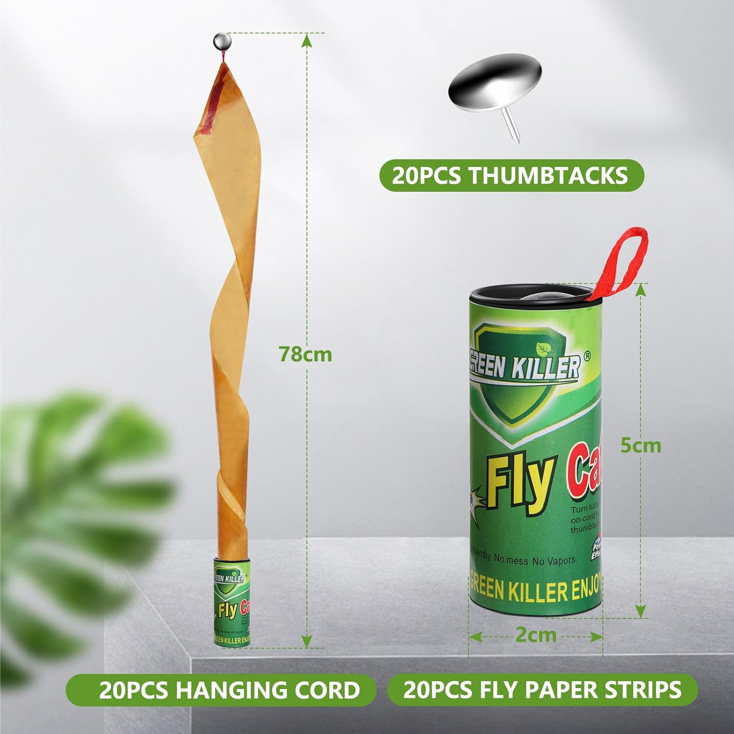 20PCS Fly Paper Strips, Joogee Sticky Fly Ribbons Traps Fly Tape Trap Ribbon Fly Bait Indoor Catcher for Fruit Flies, Gnat, Insect, Pest, Mosquito image number 4