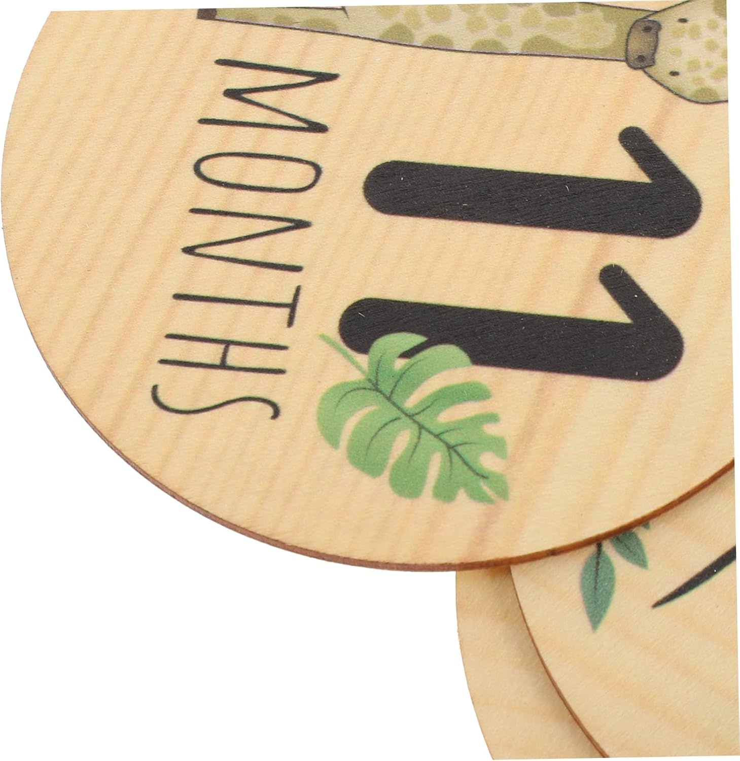 7Pcs Wooden Milestone Signs Double-Sided Cartoon Animal Monthly Cards for Newborn Announcements Photography Props and Shower Decor image number 2