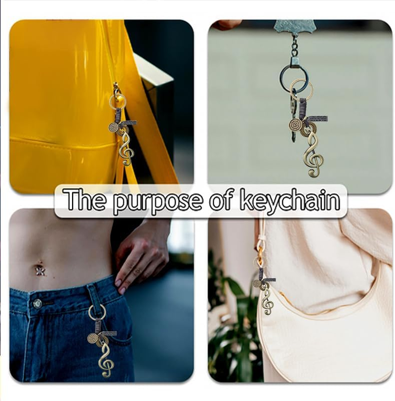 Vintage Music Keychain Gifts for Music Lover Musicians Gifts for Women Men Best Friend Birthday Gifts for Singer Music Student Graduation Gifts for Teacher Him Her Music Knot Charm for Bag Backpack image number 6