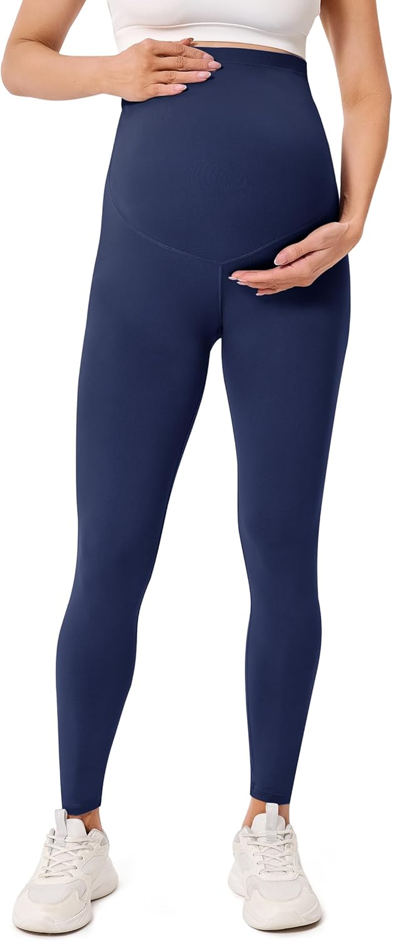 BAYDI Creamlush Women'S Pregnancy Leggings with Adjustable Abdominal Support, Soft High Waist Maternity Leggings, Opaque Maternity Trousers, Comfortable for Yoga, Leisure, Pyjamas, 1 Pack - Navy Blue image number 1