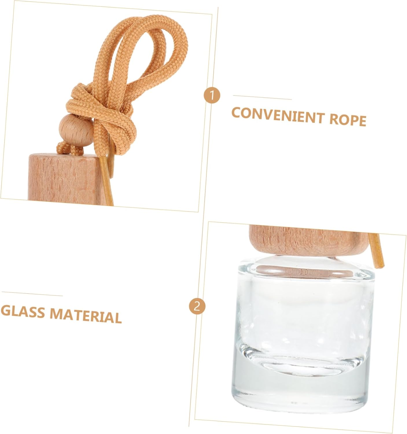 10Pcs Perfume Bottle Pendant Car Diffuser Empty Glass Bottles for Car Air Freshener Little Containers image number 2