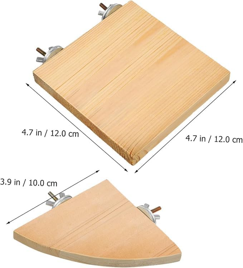Ksngtixe 2Pcs Natural Wooden Bird Perch Stands, Flat Platform for Small Parrots, Cockatiels & Parakeets - Easy Install Cage Accessories for Playtime, Chewing Fun & Climbing image number 4