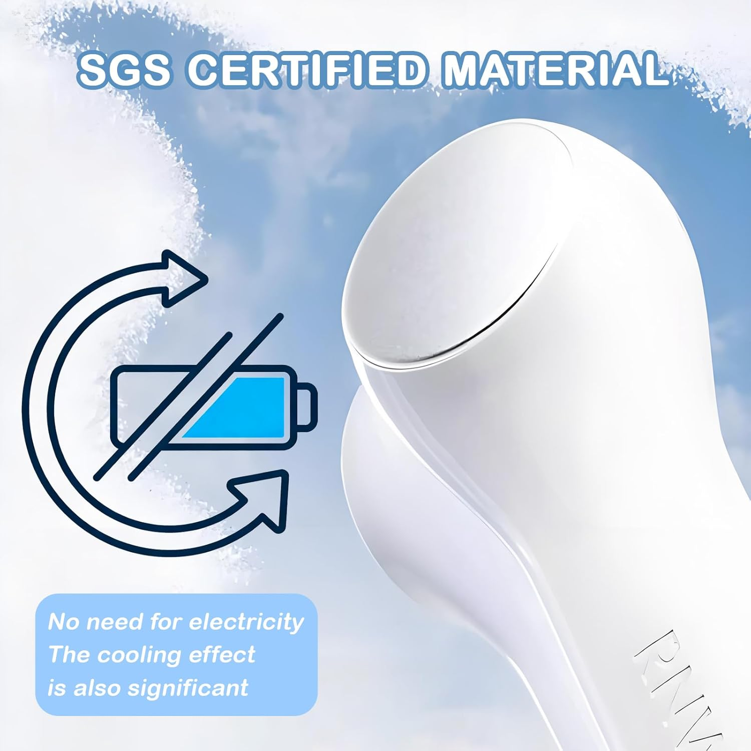 Waytiffer Ice-Skin Cold Therapy Device for Face and Eyes, Face Massager Roller for Puffiness Relief, Migraine Pain, and Minor Injuries, Cooling Ice Roller for Women, Face Massage Tool for Skin Care Routine (White) image number 1