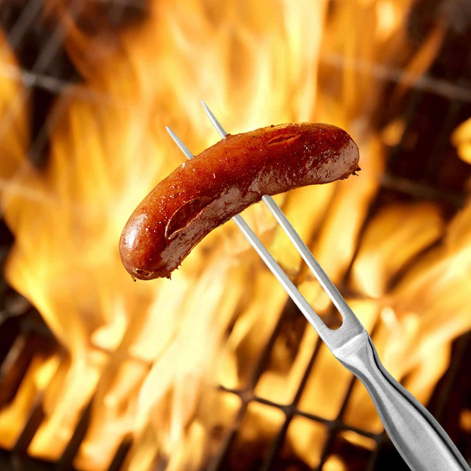 Gudoqi Carving Fork Stainless Steel Meat Fork 10 Inch Barbecue Fork Anti-Slip Long Handle Cooking Tool Utensil Set for Pork Turkey Chicken Beef image number 2