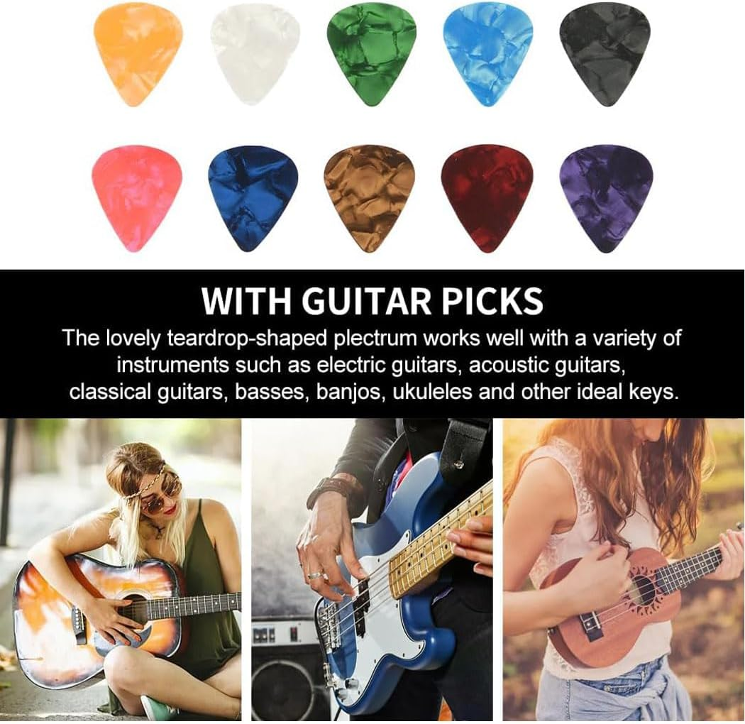 Guitar Wall Mount, 3 Pack Hangers with 10 Picks, Hardwood Holder Adjustable Hook, Electric and Acoustic Wall Mount for Bass, Mandolin image number 6