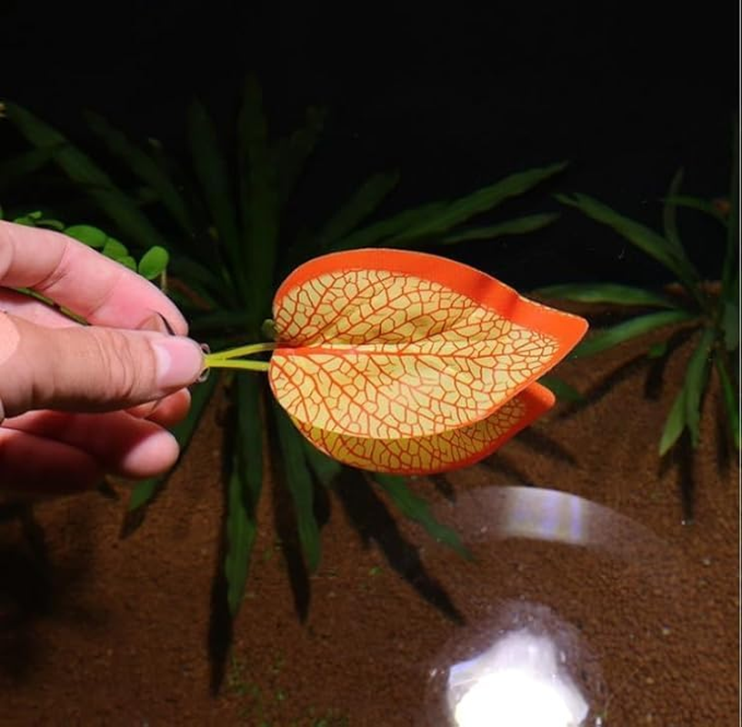 8 PCS Betta Fish Leaf Hammock Set - Double Pad Aquarium Plants with Suction Cups, Plastic Betta Bed & Habitat Decor for Fish Tank Accessories (Multicolor) image number 3