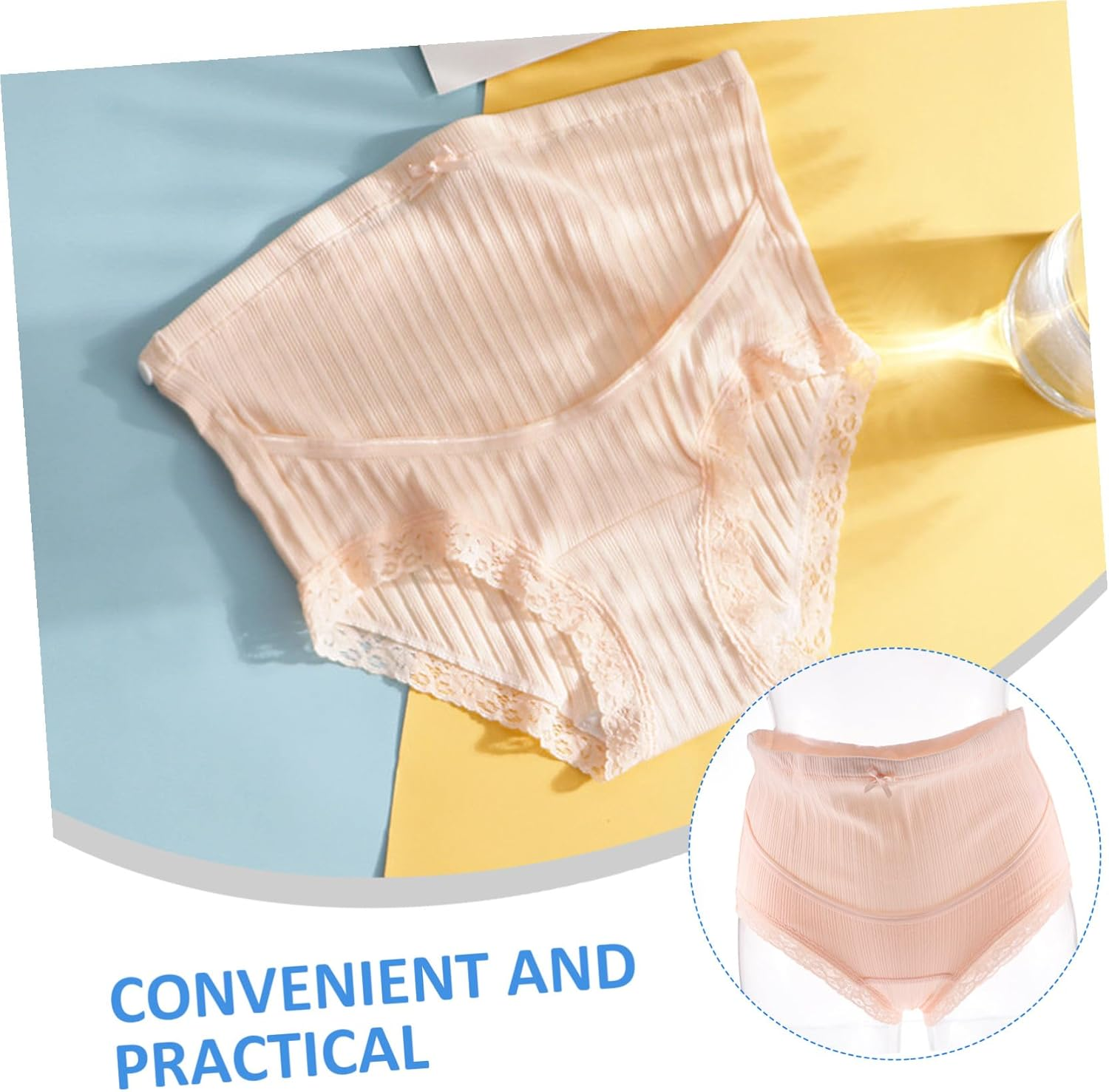 Beavorty 3Pcs Cotton Maternity Panties High Waist Stretchable Pregnant Women Briefs Summer Breathable Lightweight under Bump Support for Pregnancy Bump Comfort image number 3