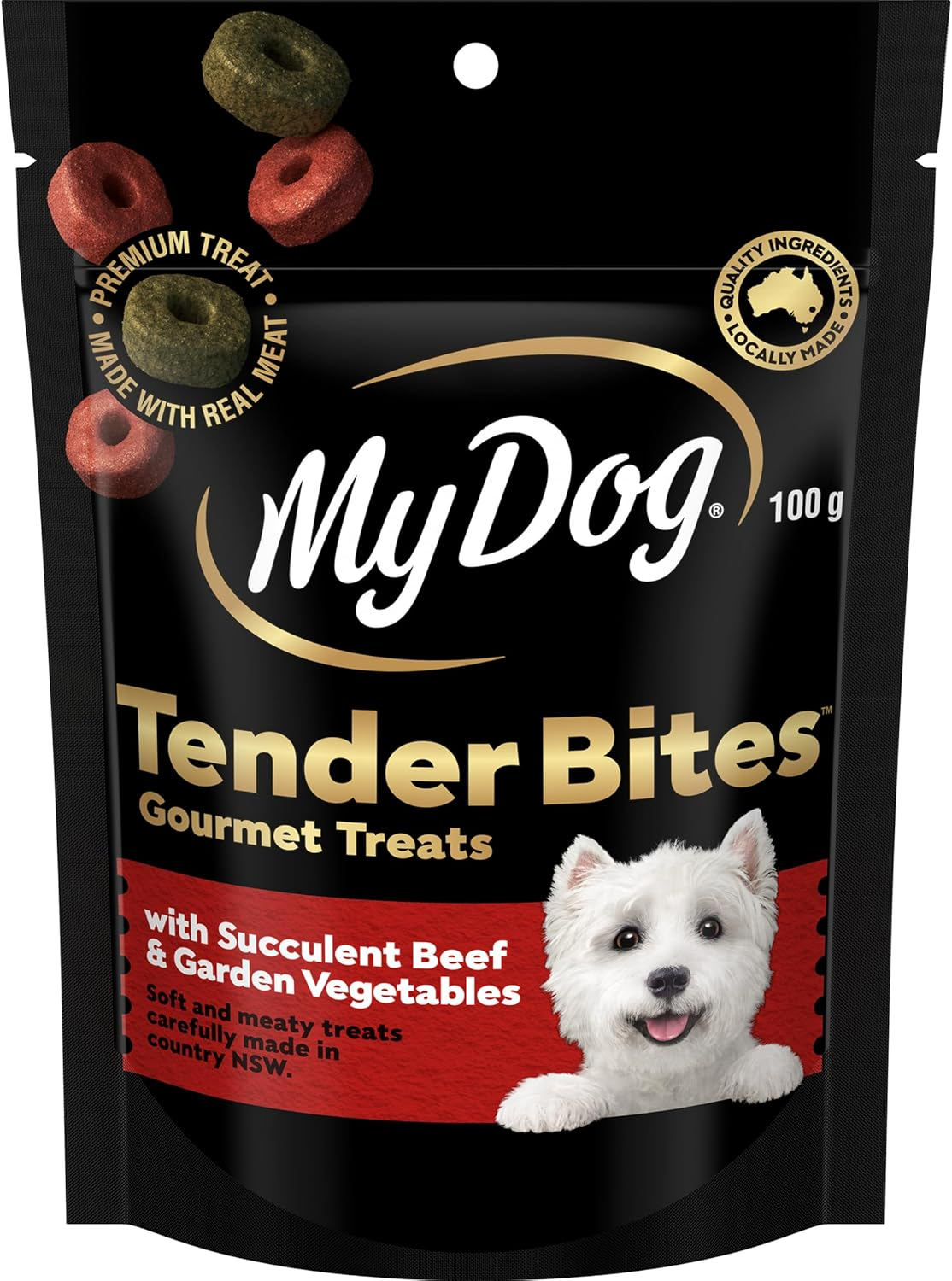 MY DOG Adult Dog Treats with Succulent Beef & Garden Vegetables 100G, 5 Pack image number 4