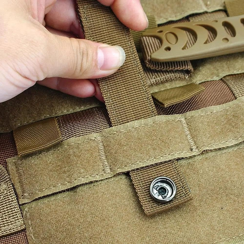 Adjustable Military Tactical Dog Harness Nylon Dog Harness Outdoor Working Dog Training Camping Hunting Harness Vest,Green,M image number 2