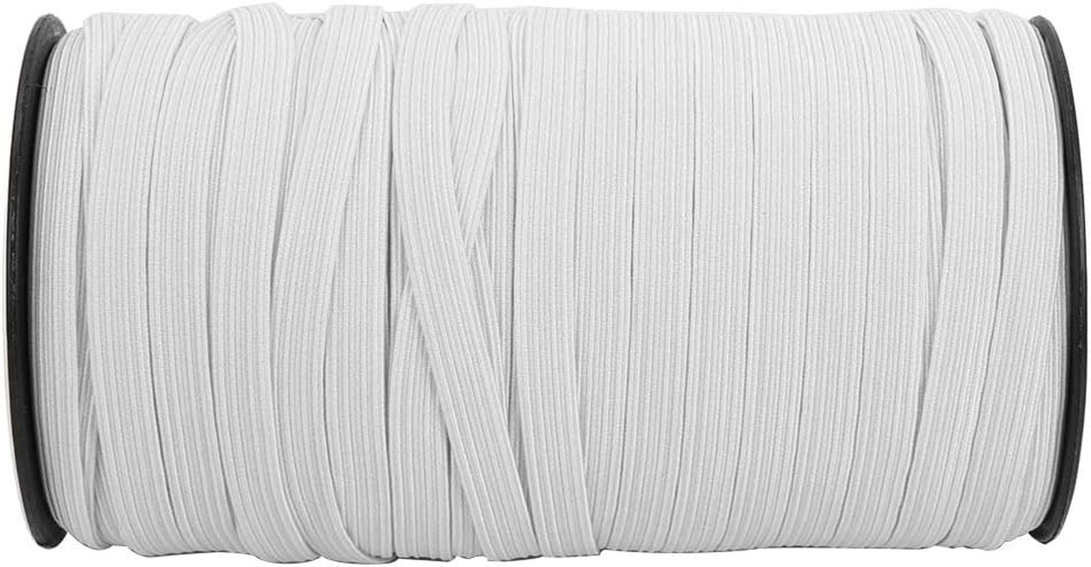 Elastic Band Accessory 100Yard Clothing Accessories Rubber for Band Knitted High Elastic 8Mm Decoration Decorative Attire Accessories Elastic Bands (White) - Black image number 7