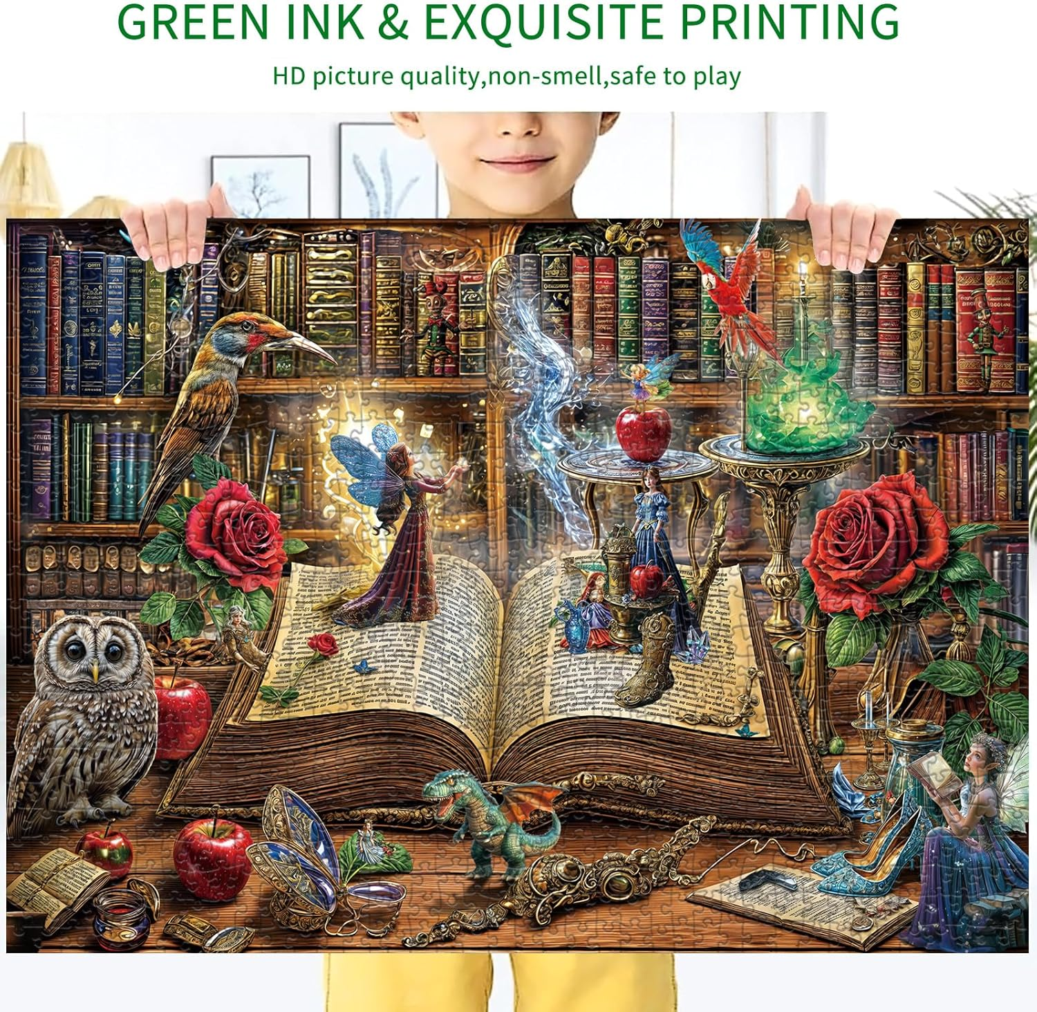 Jigsaw Puzzles for Adults 1000 Pieces, Interlock Perfectly Letter on Back No Dust, Home Decor Birthday Gift Toy for Men Women Elders Seniors, 1:1 Poster -Magic Book image number 6