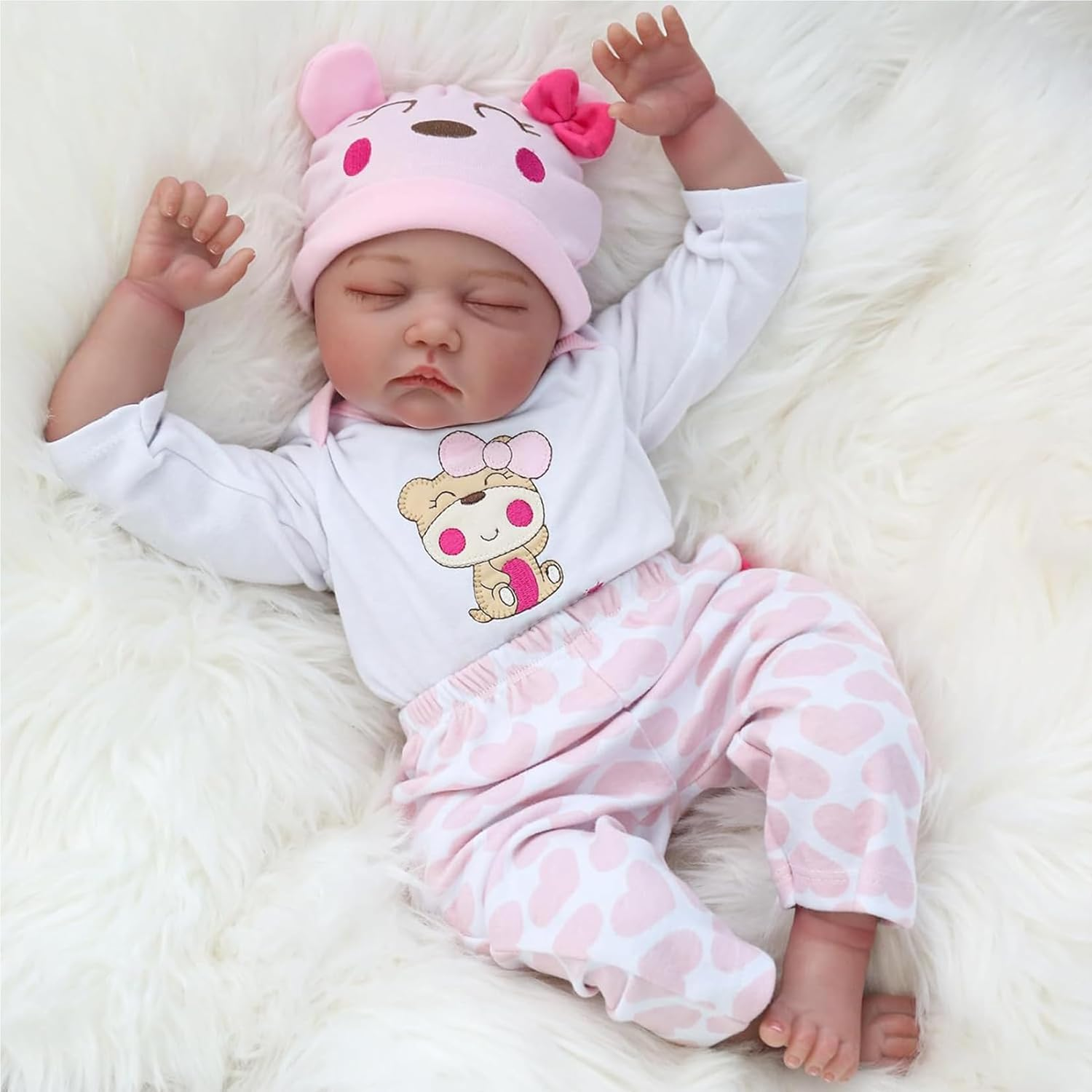 22Inches 55Cm Reborn Doll Baby Girls Realistic Handmade Soft Silicone Vinyl Beautiful Newborn Baby Dolls Real Life Baby Dolls Suitable for Ages 3+ Toys Gifts image number 1