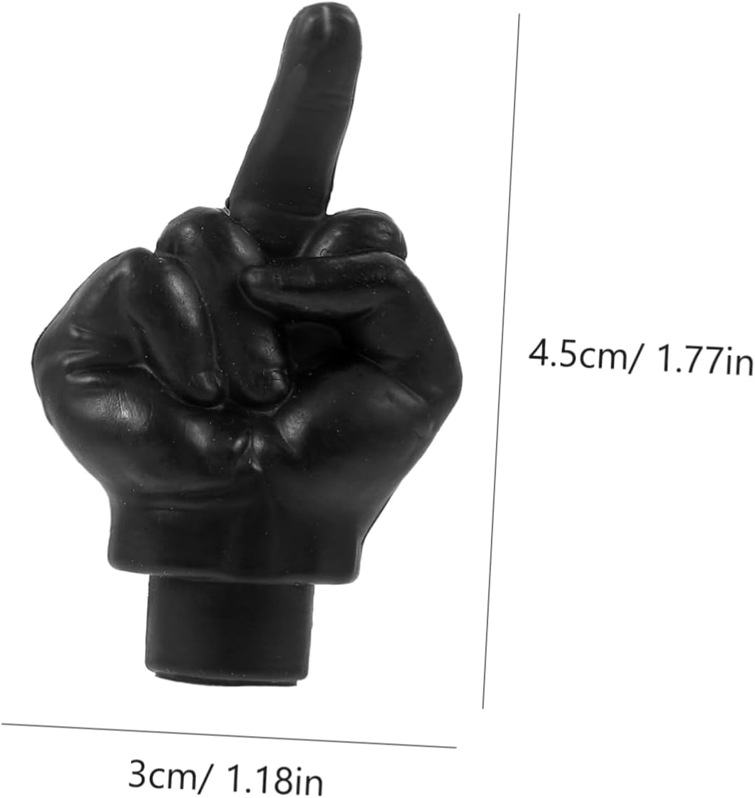 4Pcs Creative Finger Shaped Valve Stem Caps Dirtproof Tire Covers for SUV Car Motorcycle Bicycle Classic Black Easy Installation Stem Protectors