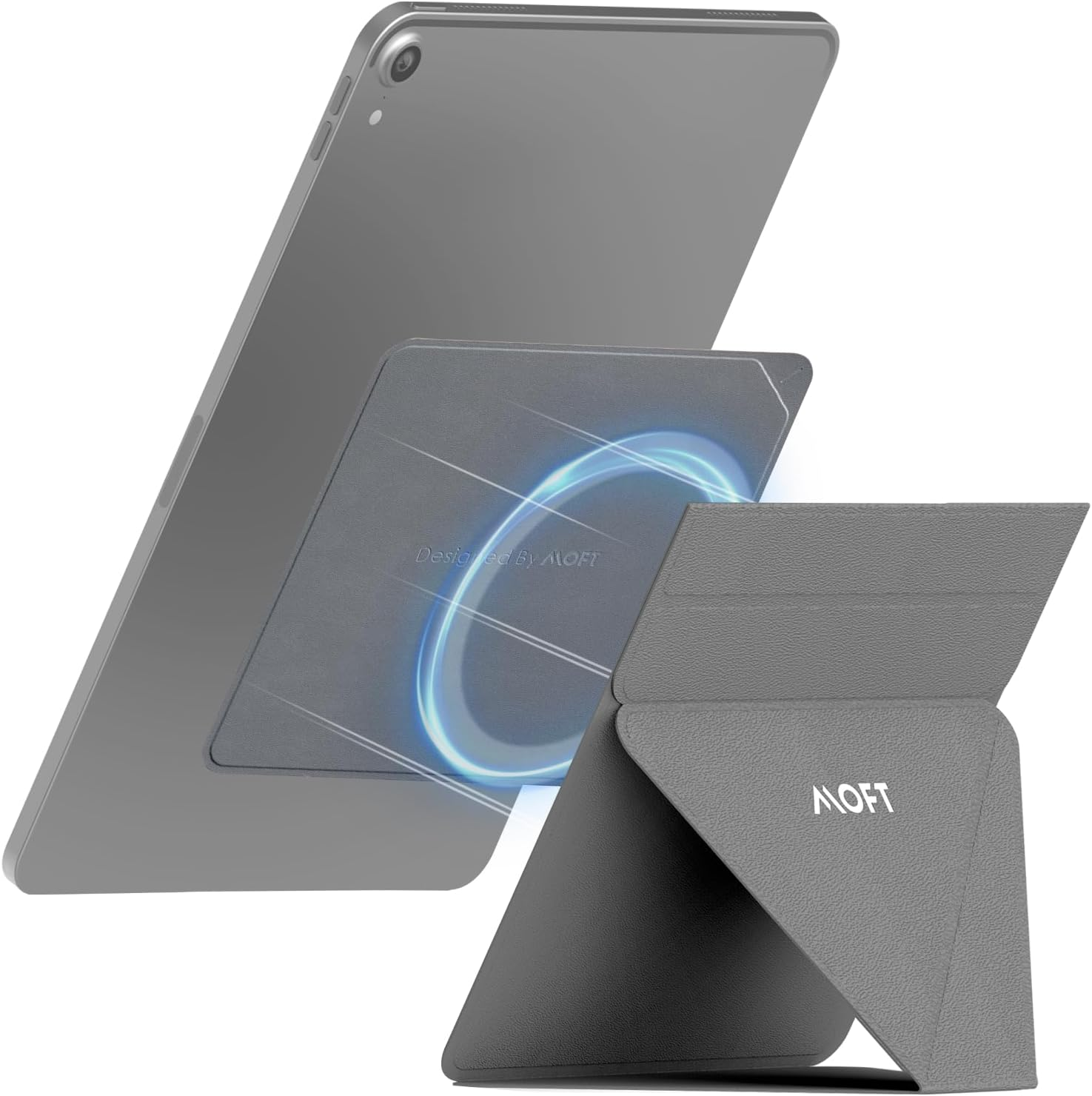 MOFT Adhesive Invisible Slim Tablet Stand, Most Adjustable, Compatible with Tablets up to 12.9&rdquo;,Gray